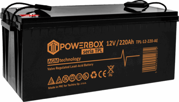 POWERBOX TPL Akumulator VRLA AGM 12V 220Ah (Żywotność 12 lat)