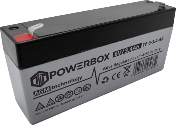 POWERBOX Akumulator VRLA AGM 6V 3,4Ah (Żywotność 6-9 lat)