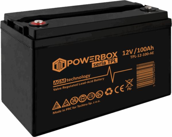 POWERBOX TPL Akumulator VRLA AGM 12V 100Ah (Żywotność 12 lat)