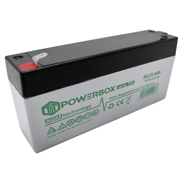 POWERBOX TPS Akumulator VRLA AGM 6V 3,4Ah (Żywotność 6-9 lat)
