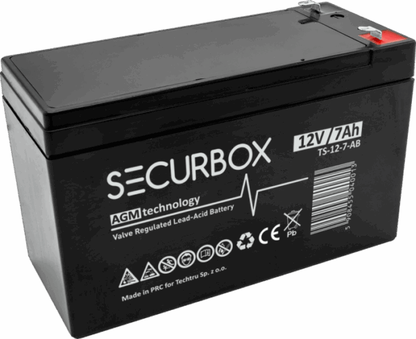 SECURBOX Akumulator VRLA AGM 12V 7Ah (T) (Żywotność 5 lat)