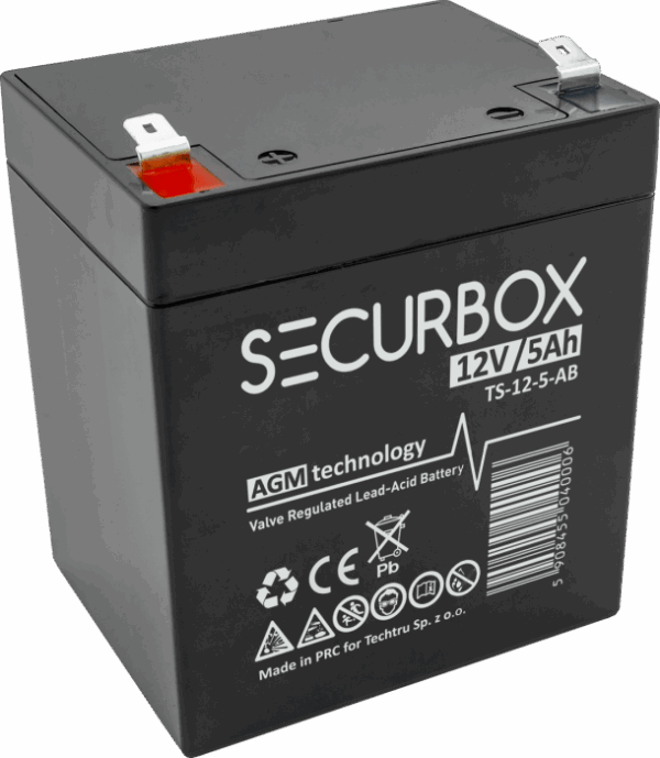 SECURBOX Akumulator VRLA AGM 12V 5Ah (Żywotność 5 lat)