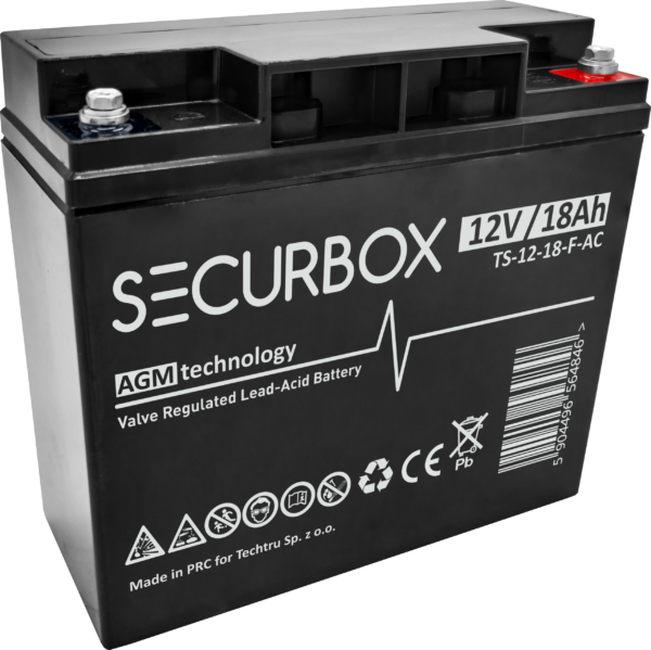SECURBOX Akumulator  VRLA AGM 12V 18Ah (F) (Żywotność 5 lat)