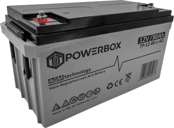 POWERBOX Akumulator VRLA AGM 12V 80Ah (L) (Żywotność 10-12 lat)