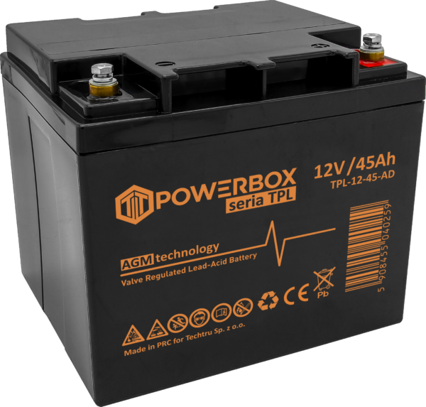 POWERBOX TPL Akumulator VRLA AGM 12V 45Ah (Żywotność 12 lat)