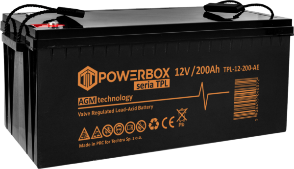 POWERBOX TPL Akumulator VRLA AGM 12V 200Ah (Żywotność 12 lat)