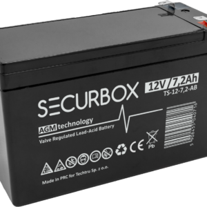 SECURBOX Akumulator VRLA AGM 12V 7,2Ah (T) (Żywotność 5 lat)