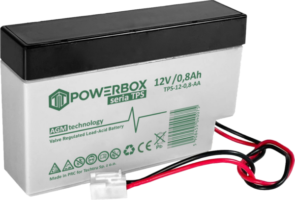 POWERBOX TPS Akumulator VRLA AGM 12V 0,8Ah (Żywotność 6-9 lat)
