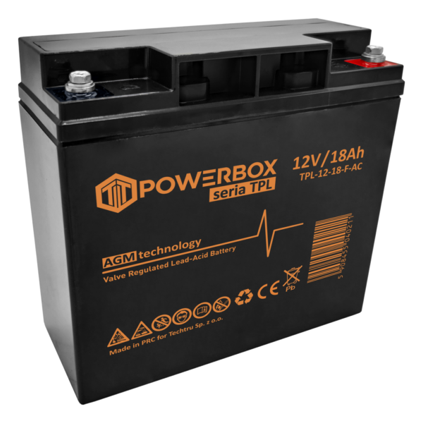 POWERBOX TPL Akumulator VRLA AGM 12V 18Ah (F) (Żywotność 10-12 lat)
