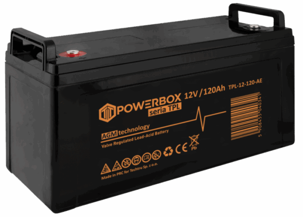 POWERBOX TPL Akumulator VRLA AGM 12V 120Ah (Żywotność 12 lat)