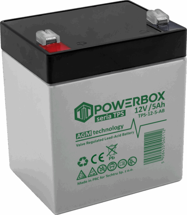 POWERBOX TPS Akumulator VRLA AGM 12V 5Ah (Żywotność 6-9 lat)