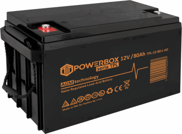 POWERBOX TPL Akumulator VRLA AGM 12V 80Ah (L) (Żywotność 12 lat)
