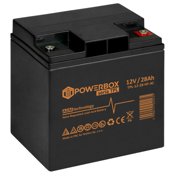 POWERBOX TPL Akumulator VRLA AGM 12V 28Ah (HF) (Żywotność 10-12 lat)