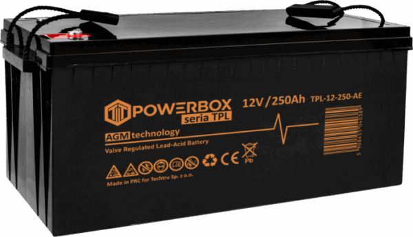 POWERBOX TPL Akumulator VRLA AGM 12V 250Ah (Żywotność 12 lat)