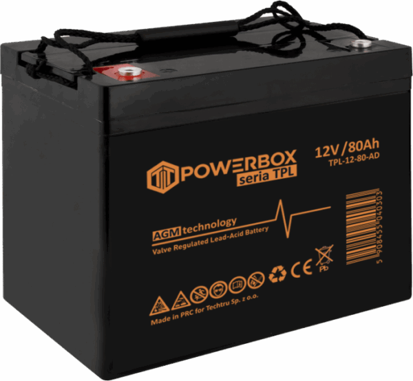 POWERBOX TPL Akumulator VRLA AGM 12V 80Ah (Żywotność 12 lat)