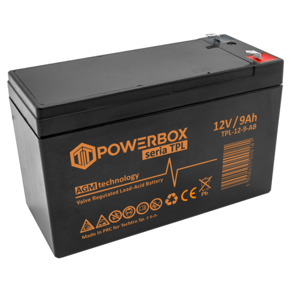 POWERBOX TPL Akumulator VRLA AGM 12V 9Ah (Żywotność 10-12 lat)